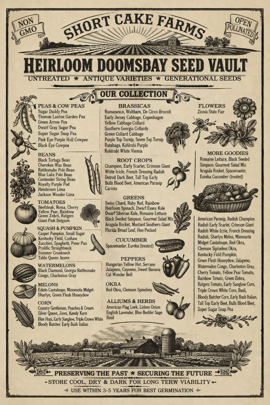 Organic Survival Seed bank 105 Variety Ultimate Heirloom Seed Vault for Survival and Preparedness