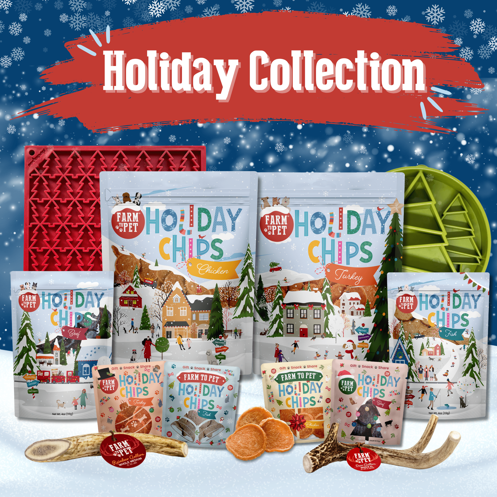 Holiday Chips Dog Treats - Chicken & Turkey 12oz