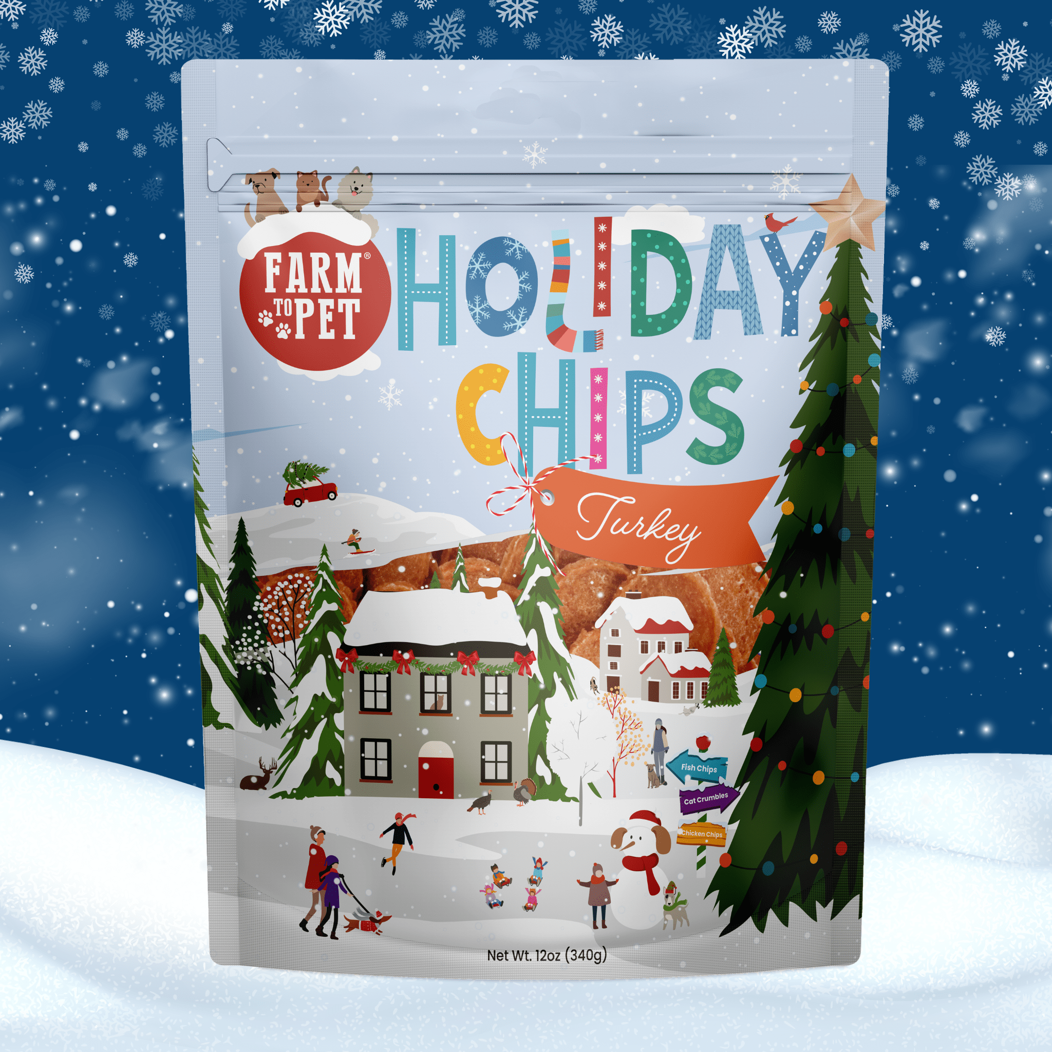 Holiday Chips Dog Treats - Chicken & Turkey 12oz