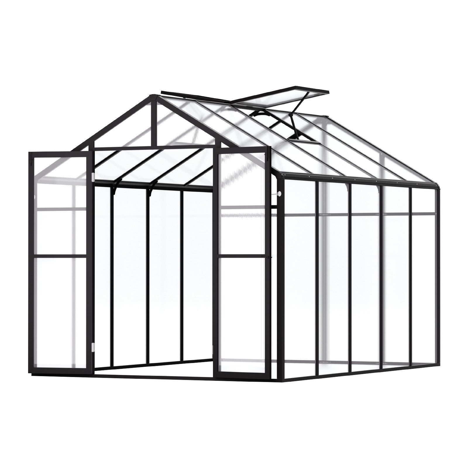 Polycarbonate Greenhouse 8 x 10 Ft Outdoor Walk-in Greenhouse for Garden