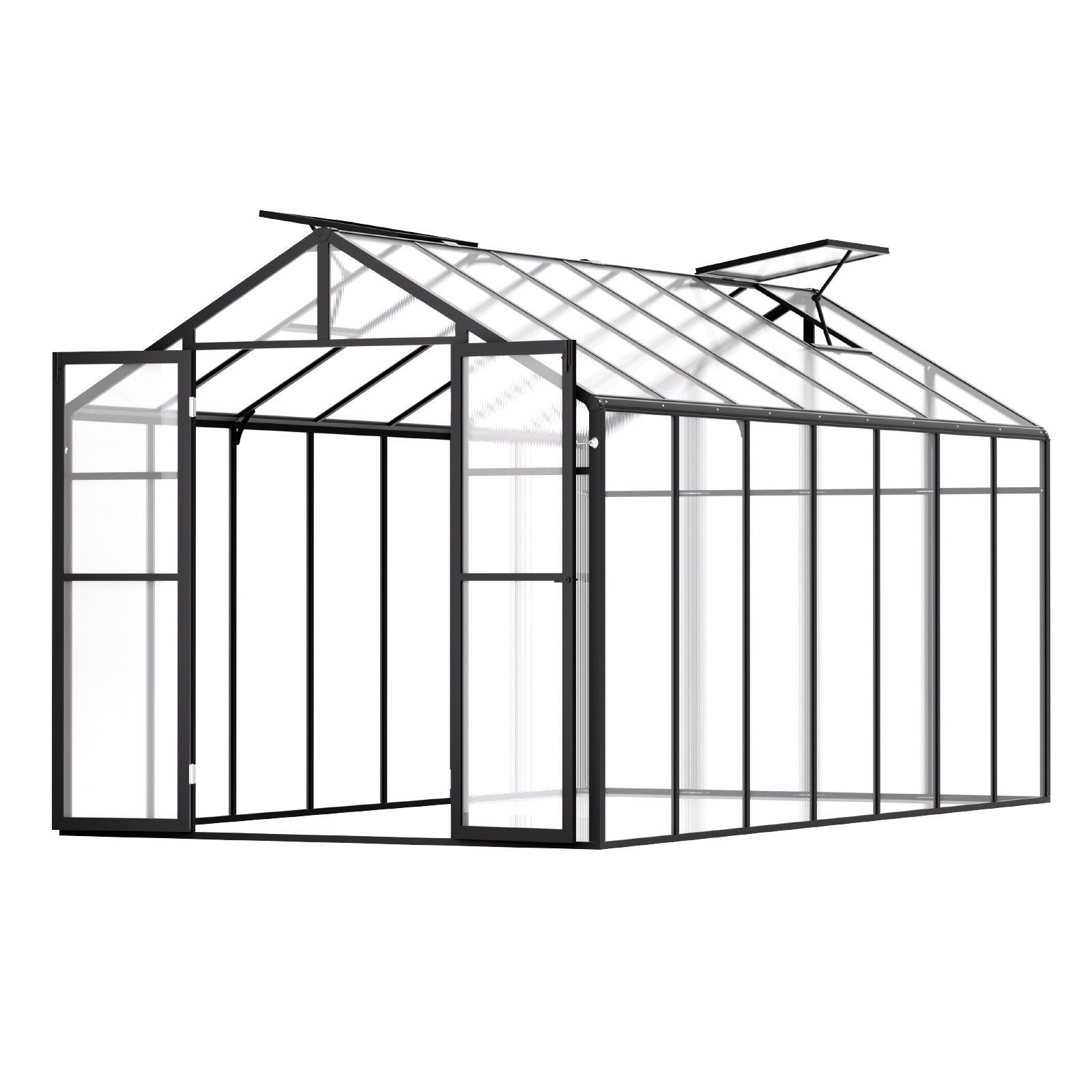 Polycarbonate Greenhouse 8 x 14 Ft Outdoor Walk-in Greenhouse for Garden