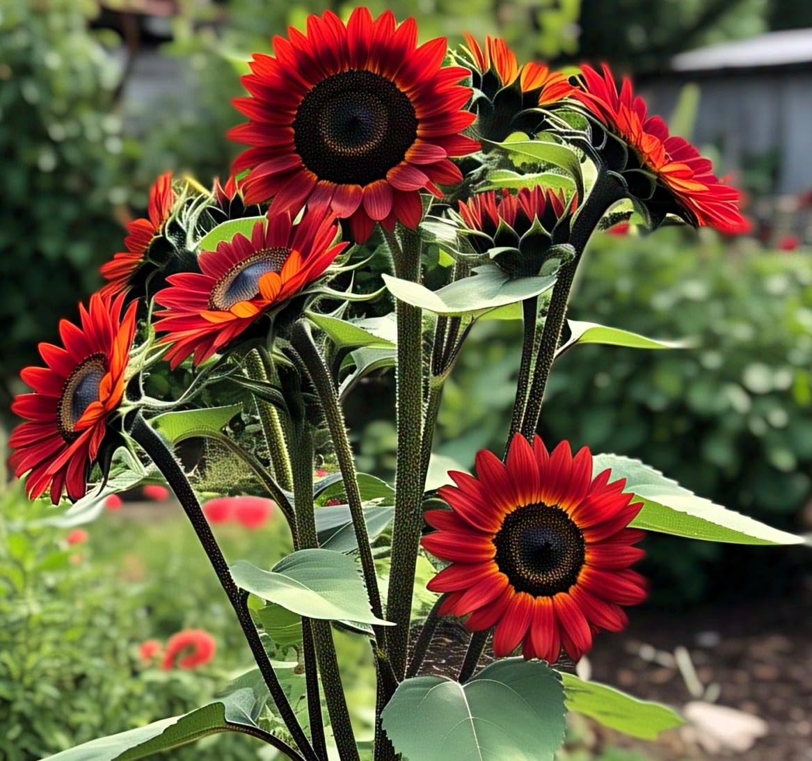 Red Mini Sunflower Seeds – Compact Garden Variety for Vibrant Blooms