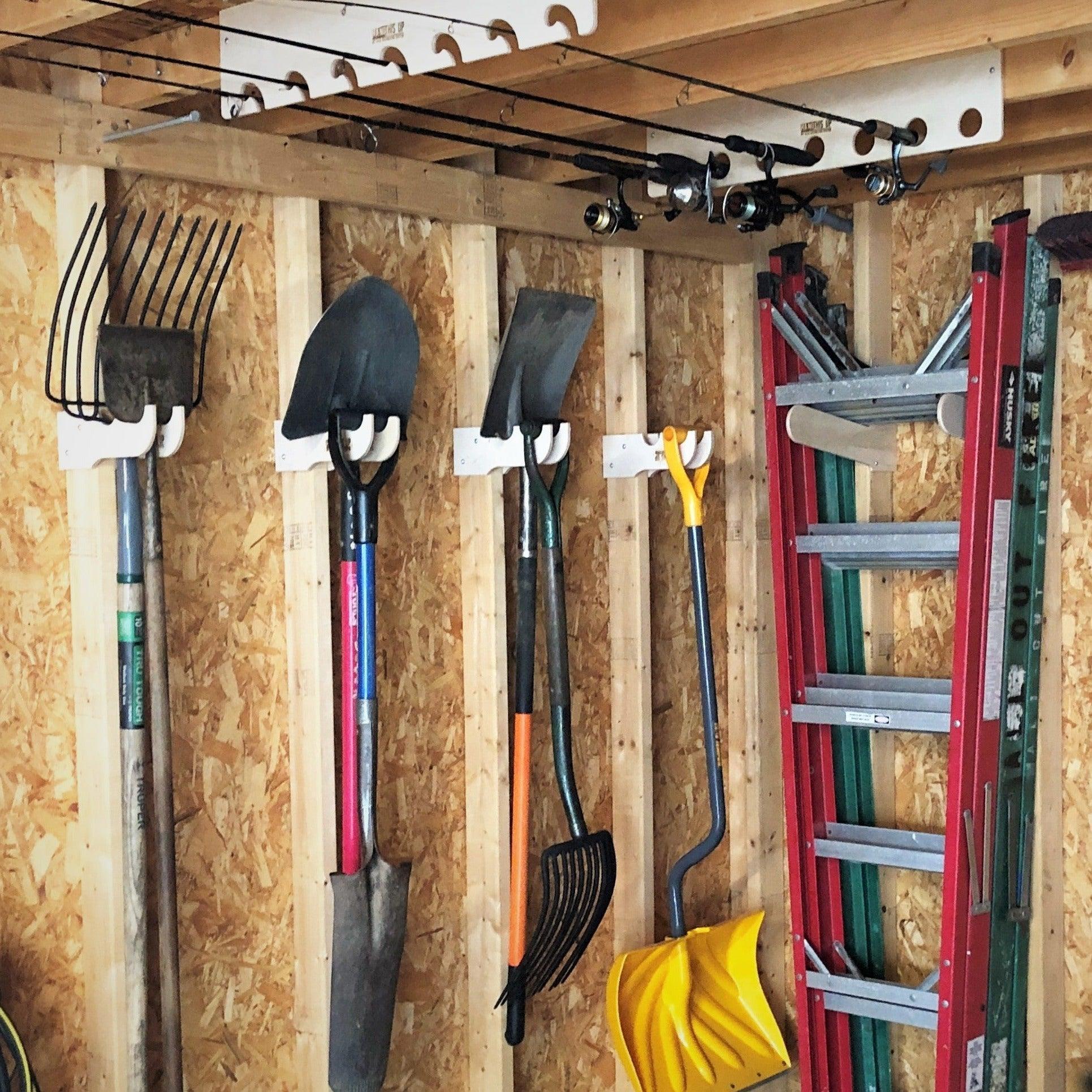 Garden Tool Organizer – Shed Storage Rack for Yard Tools
