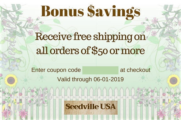 Seedville USA Shop Gift Certificate - Garden Gate Design - By Email or Postal Mail - You Choose Amount