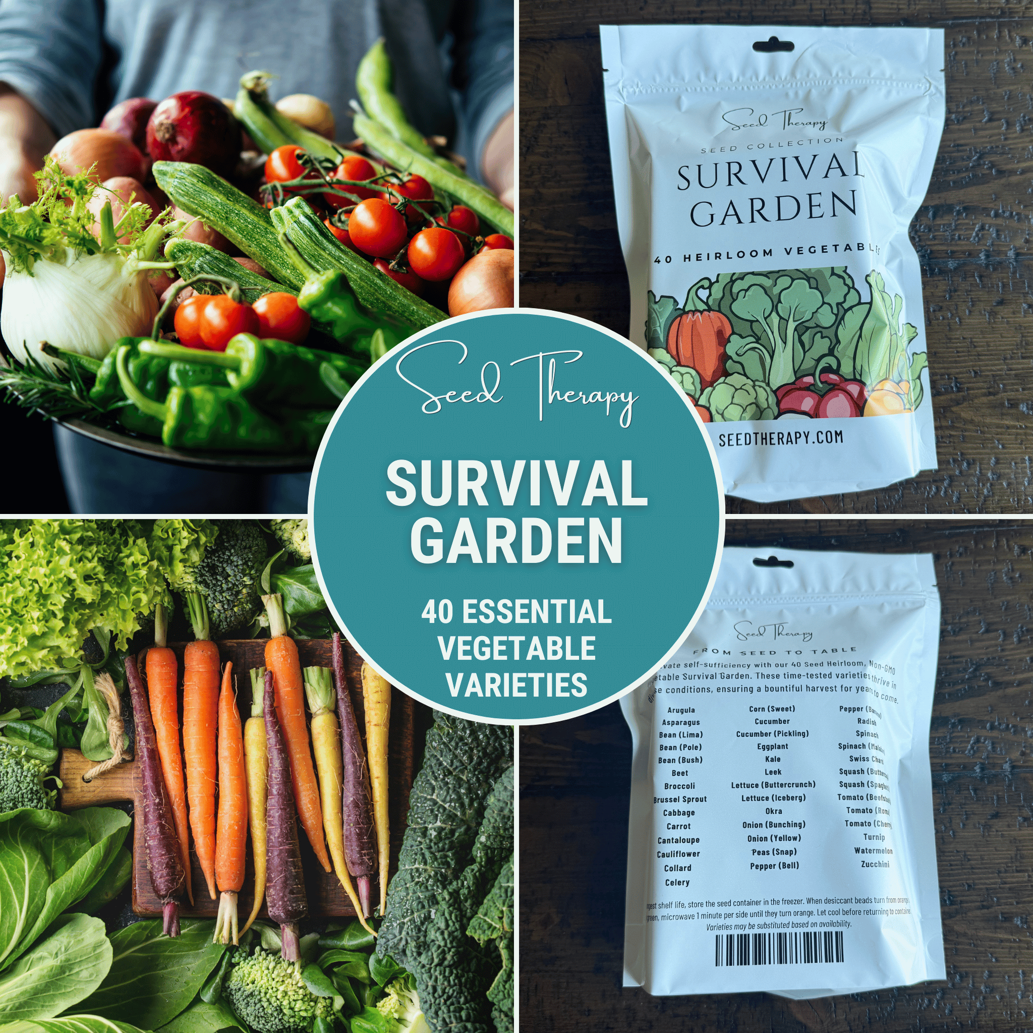 Survival Garden Combo – 40 Vegetable & 40 Medicinal Herb Varieties