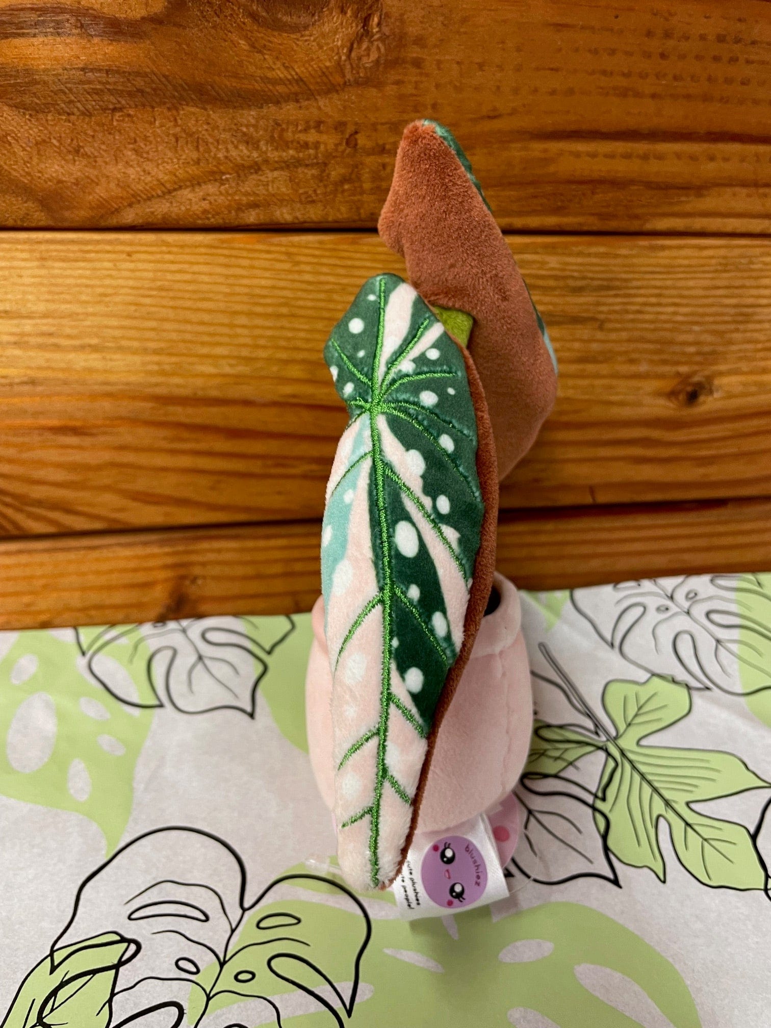 Begonia Variegated Maculata Plush Keychain