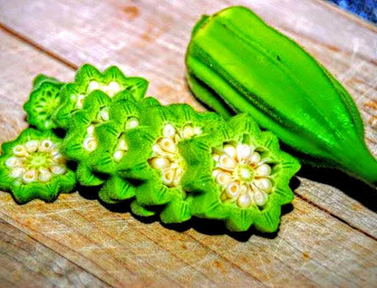 Heirloom Organic Star Of David Okra Seeds (AKA Israeli Okra, Old Fashioned Okra)